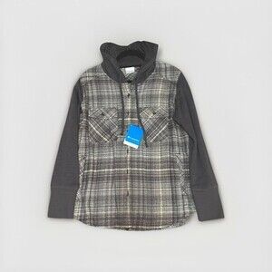 New Columbia Womens Canyon Point Shirt Jacket Large Gray  Hiking Outdoor Gorpcor